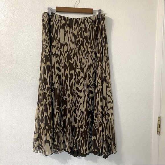 Anne Klein 100% silk silky maxi skirt brown y2k/ 2000/ grunge/ grungey/ vintage - Picture 1 of 5